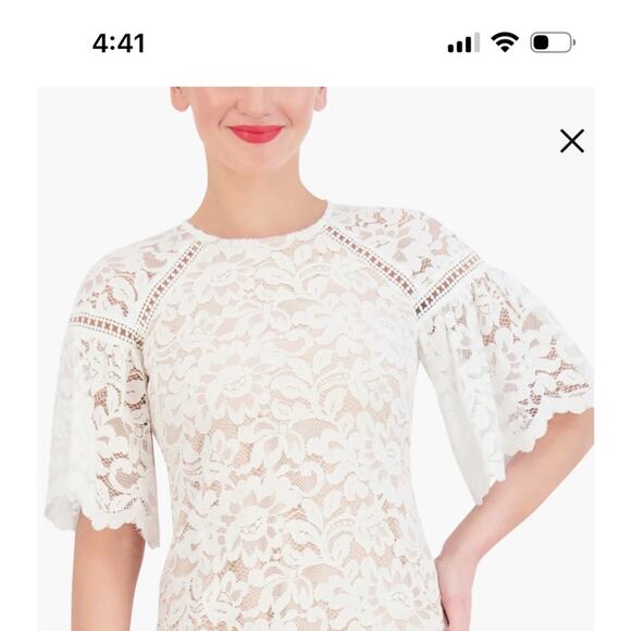 NWT Vince Camuto White & Ivory Lace Dress- Size 12 - Picture 5 of 16